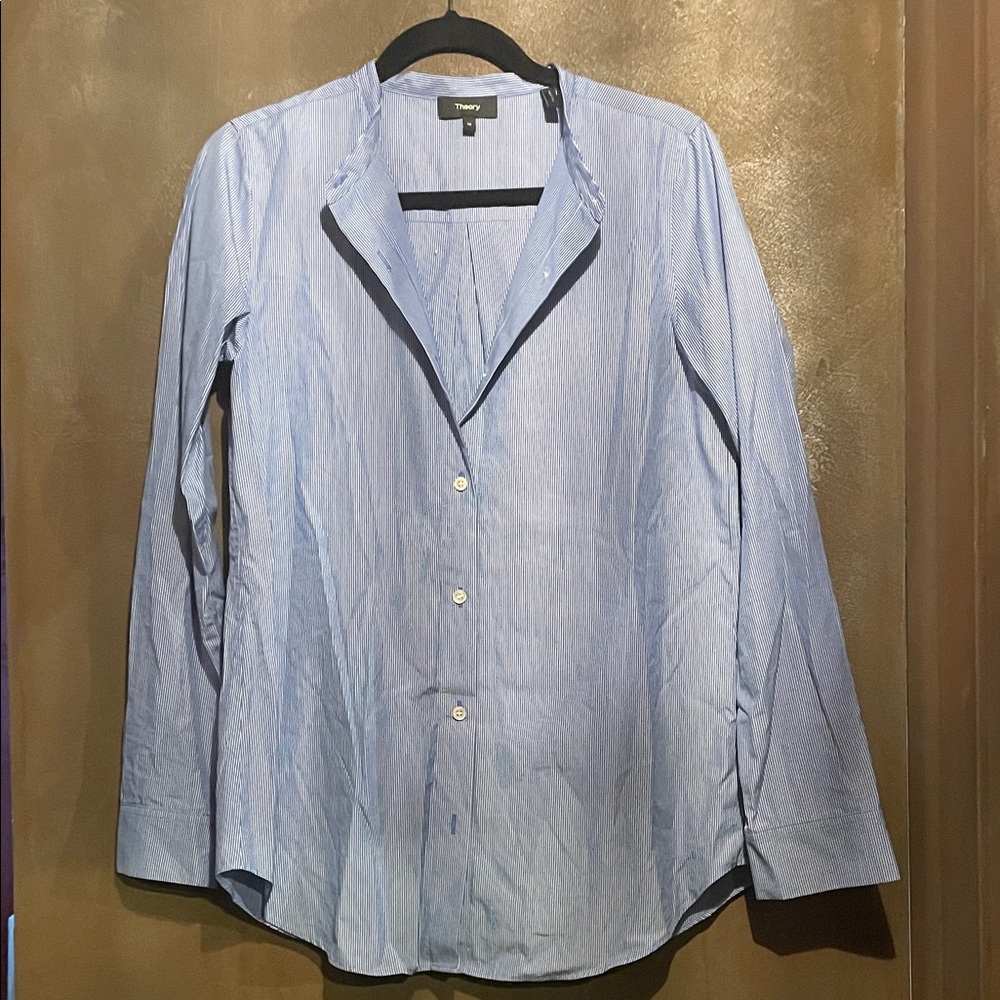 Theory Sky Blue stripped Button-Down Shirt